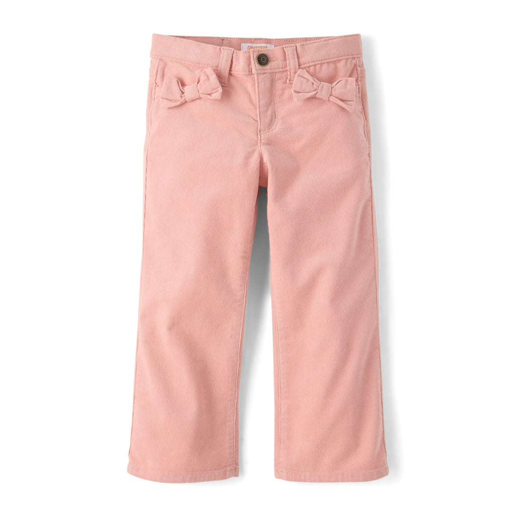 Gymboree Pantalón Ancho de Pana Rosa con Lazos (12M - 24M)