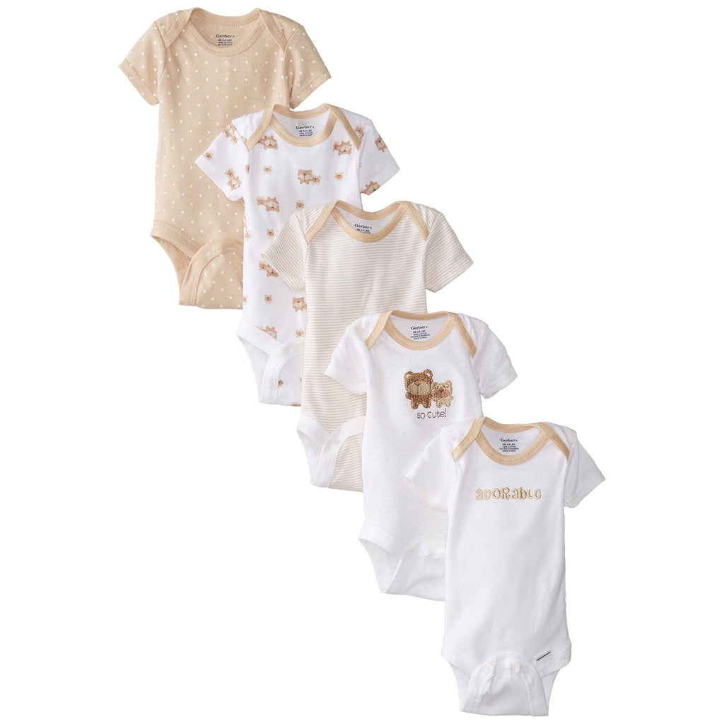 Gerber – Pack 5 Enteritos Manga Corta para Bebé