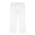 Jean Bootcut Tiro Alto Levi's | Blanco Puro + Parche Cuero Completo + Cintura Ajustable | Niña (4T - 16T)