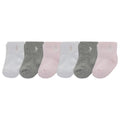 Polo Ralph Lauren | Calcetines Bebé Niña Pack 6 Algodón Pony Bordado Stay-Up Tobillero Blanco Gris Rosa 0-24 Meses