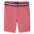 The Children's Place Short Chino Rosa Coral con Cinturón Niño | Sarga Algodón • Botón + Cremallera