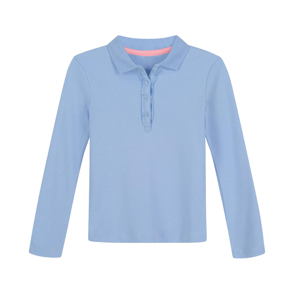 Nautica Polo Niña | Azul Celeste • Manga Larga con Volantes