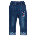 Jean Recto para Niña con Mariposa Bordada, Rosa 3D y LOVE