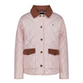 Chaqueta Barn Acolchada Diamantes Tommy Hilfiger | Rosa Palo + Pana Camel + Forro Franela Escocesa | Niña (7T - 14T)
