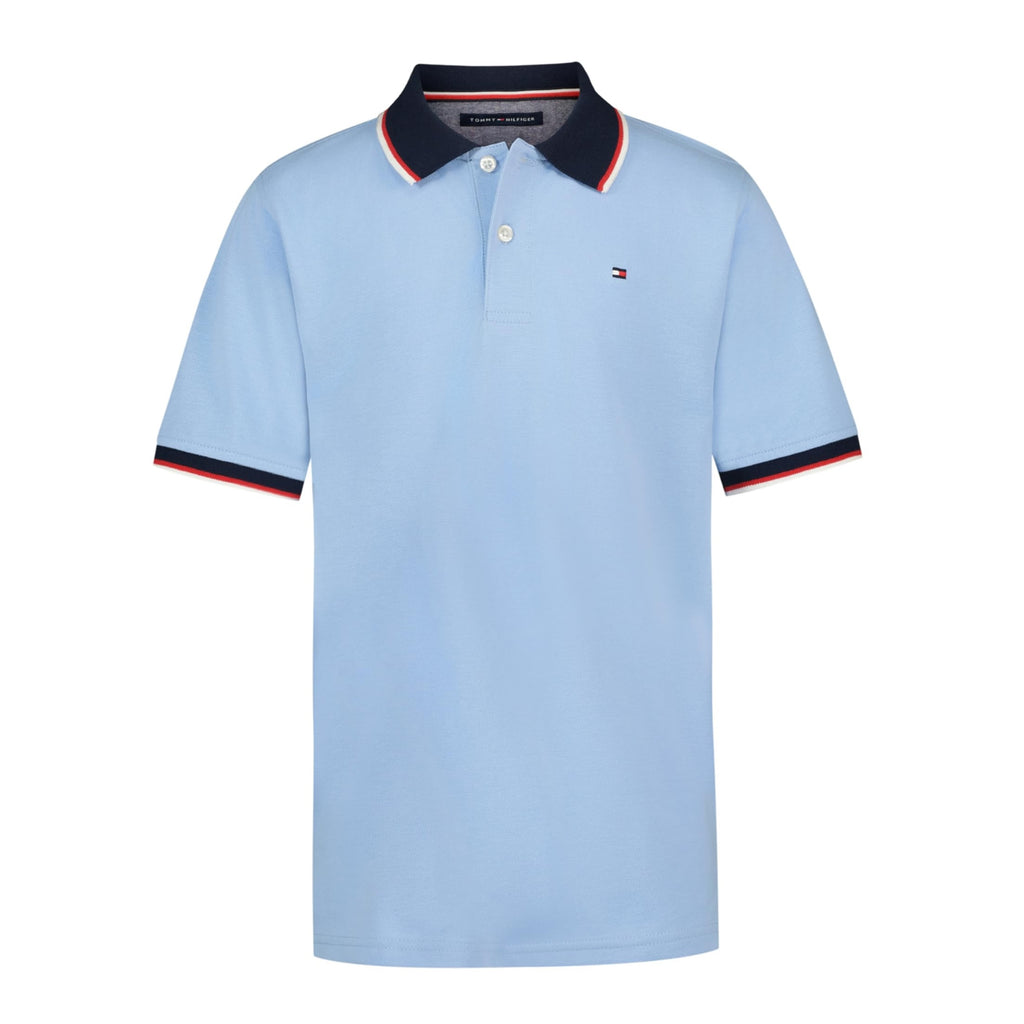 Tommy Hilfiger | Polo Piqué Manga Corta Tipped Azul Niño (8T - 16T)