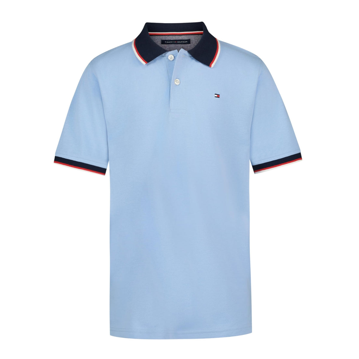 Tommy Hilfiger | Polo Piqué Manga Corta Tipped Azul Niño (8T - 16T)