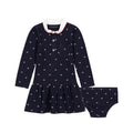 Vestido + Bloomer Tommy Hilfiger | Corazones Allover Navy | Cuello Peter Pan | Niña/Bebé | 2 Piezas (12M - 24M)