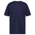 Tommy Hilfiger | Camiseta Niño Manga Corta Micro-Print Logo Bandera All-Over Minimalista 100% Algodón Azul Marino (8-16T)