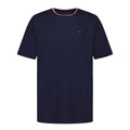 Tommy Hilfiger | Camiseta Niño Manga Corta Ringer Cuello Tricolor Logo Bandera Bordado 100% Algodón Azul Marino (8 - 16T)