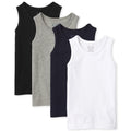 The Children's Place | Camisetas Sin Mangas Niño Pack 4 Algodón Acanalado Negro Gris Marino Blanco (2T - 16T)