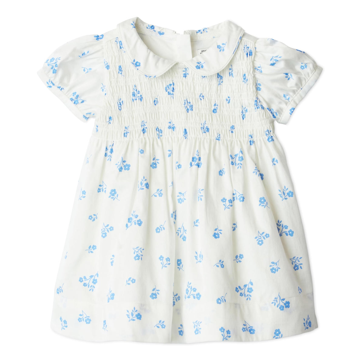 Amazon Essentials x Sofia Grainge | Vestido Satén Algodón Niña - Floral Azul