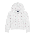Hoodie Full-Zip Tommy Hilfiger | Fleece Gamuza Blanco Estampado Corazones Bandera TH | Niña (7T Y 12-14T)