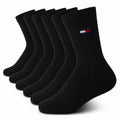 Tommy Hilfiger | Calcetines Niño Unisex Pack 6 Pares Crew Deportivos Acolchados Transpirables Negro (4 - 12T)