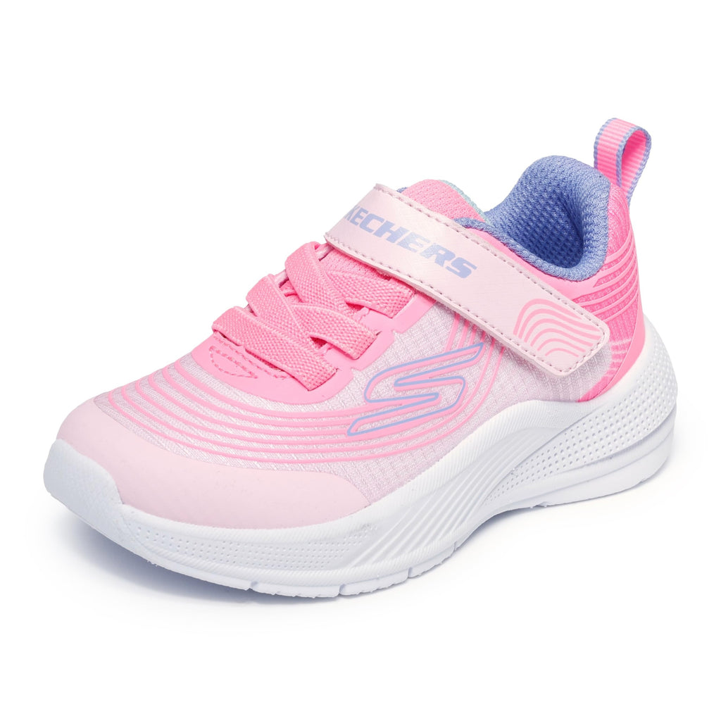 Skechers - Tenis Deportivos Girls' Microspec Advance con Cierre Adaptable y Lavables para Niña Rosa (Talla 21 - 26)