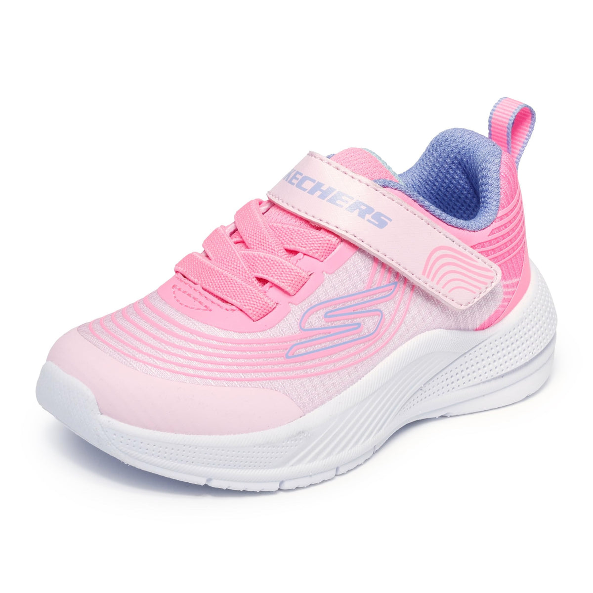 Skechers - Tenis Deportivos Girls' Microspec Advance con Cierre Adaptable y Lavables para Niña Rosa (Talla 21 - 26)