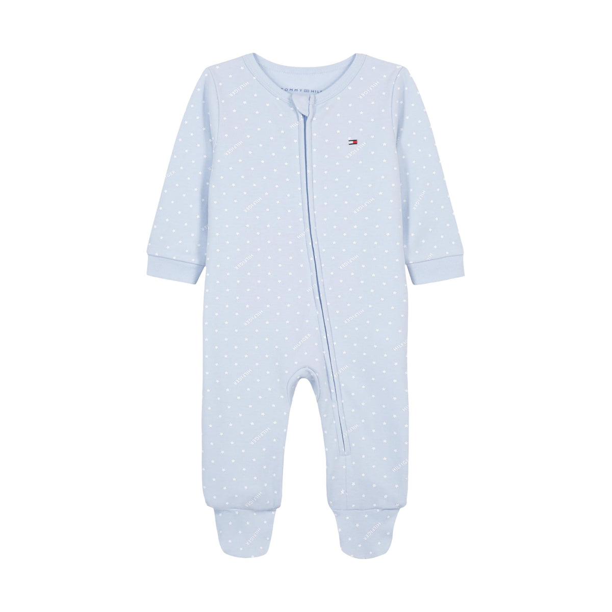 Mono con Pies Manga Larga Tommy Hilfiger | Micropuntos Blancos | Azul Cielo (0M - 9M)