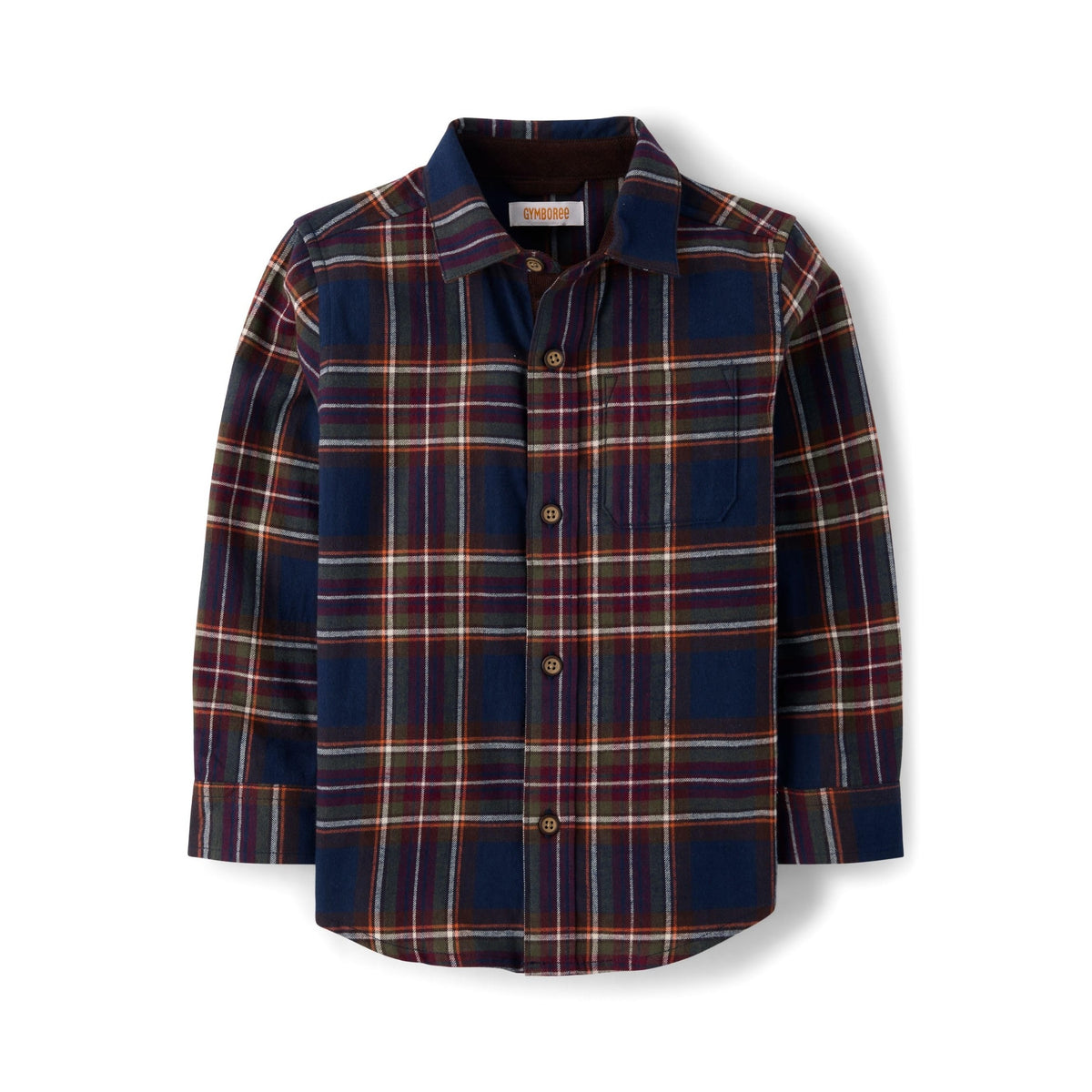 Gymboree Camisa de Franela Tartán Manga Larga Azul Marino (12M - 12T)