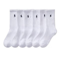 Polo Ralph Lauren | Calcetines Deportivos Niño Pack 6 Algodón Rendimiento Atlético Blanco Stay-Up
