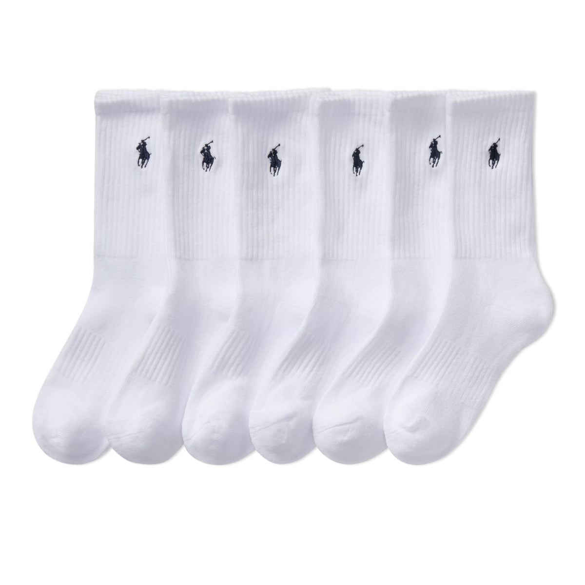 Polo Ralph Lauren | Calcetines Deportivos Niño Pack 6 Algodón Rendimiento Atlético Blanco Stay-Up