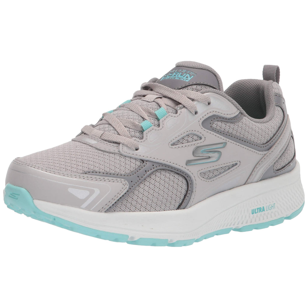 Skechers -Tenis Deportivos Go Run Consistent con Amortiguación Ultraligera para Mujer (Gris/Turquesa) (Talla Adulta 35 - 41)