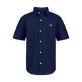 Nautica | Camisa Manga Corta Dobby Azul Marino Sólido Niño  (8T - 16T)