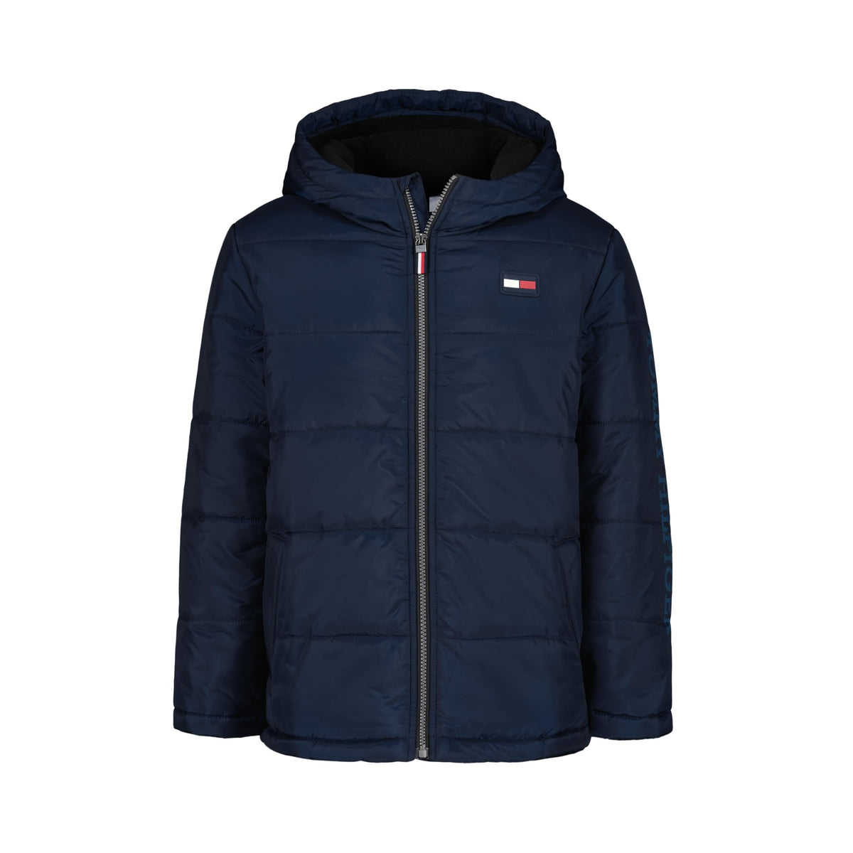 Chaqueta Puffer Heavyweight Tommy Hilfiger | Capucha Forro Micro Polar + Resistente al Agua | Navy | Niño (8T - 16T)