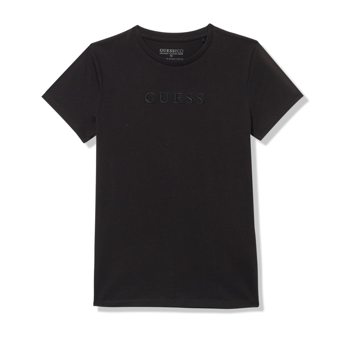 GUESS | Camiseta Algodón Orgánico Logo Bordado Negro Niño (8T - 14T) (Copia)
