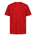 Tommy Hilfiger | Camiseta Niño Manga Corta Texto Tonal All-Over Monocromático Logo Manga 100% Algodón Rojo (8-16T)