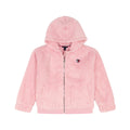 Chaqueta Sherpa Teddy Full-Zip Tommy Hilfiger | Faux Fur Fluffy Rosa Palo + Logo Corazón TH | Niña (7T -16T)
