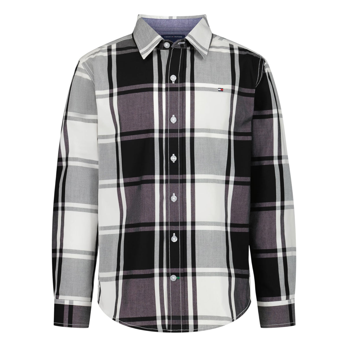 Tommy Hilfiger | Camisa Casual Manga Larga Cuadros Grandes Crudo Niño (8T - 16T)