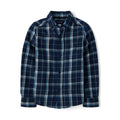 The Children's Place Camisa de Franela Tartán Manga Larga con Botones – Azul Marino (Solo 4T)