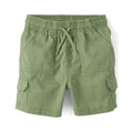 The Children's Place Short Cargo Verde Oliva Niño | Sarga Algodón • Cintura Elástica • Bolsillos Velcro