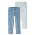 Garanimals Pack 2 Jeans Bebé Unisex | Mezclilla Elástica Pierna Recta — Lavado Medio + Lavado Extra Claro • Certificado OEKO-TEX