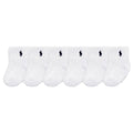 Polo Ralph Lauren | Calcetines Bebé Pack 6 Algodón Pony Bordado Marino Stay-Up Tobillero Blanco Puro 0-24 Meses