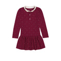 Tommy Hilfiger Vestido Polo Piqué Niña | Rojo Remolacha Estampado Mini Logo TH • Cuello Peter Pan