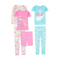 Set Pijama 6 Piezas Simple Joys by Carter's | Short Incluido + Búhos + “Hopping Into Bed” + Animales Kawaii | Niña Rosa/Menta (Solo 4T)