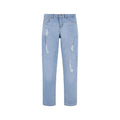 Jean Recto Cropped Levi's | Azul Claro + Roturas Distressed + Parche Cuero Completo | Niña (2T - 16T)