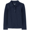 The Children's Place Polo Piqué Niña | Navy • Manga Larga con Volantes