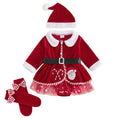 Giraropa | Vestido Mameluco Navideño de Terciopelo Bebé Niña