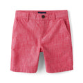 The Children's Place Short Chino Texturizado Niño | Rojo Coral/Frambuesa • Algodón • Botón + Cremallera