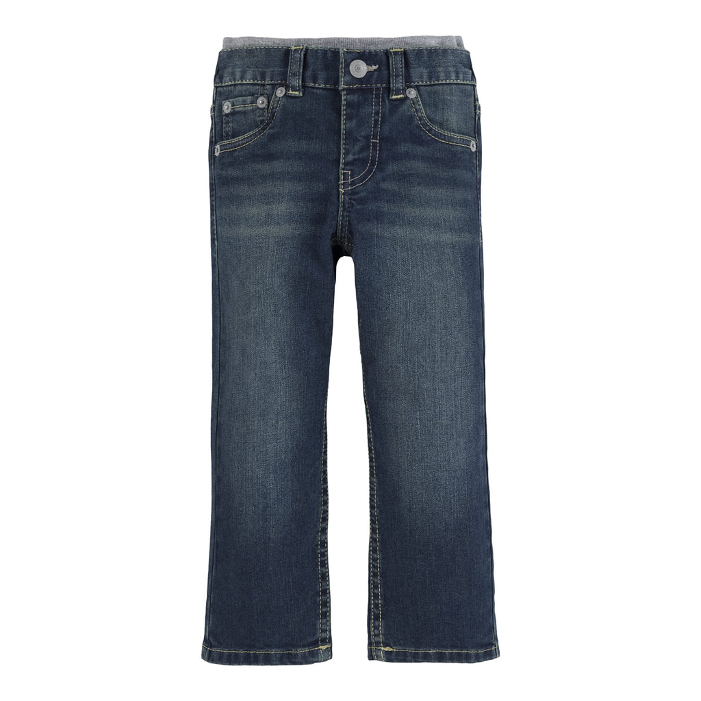 Levi's | Jeans Bootcut Denim Azul Oscuro Lavado Cintura Elástica Bebé Niño (3M - 4T)