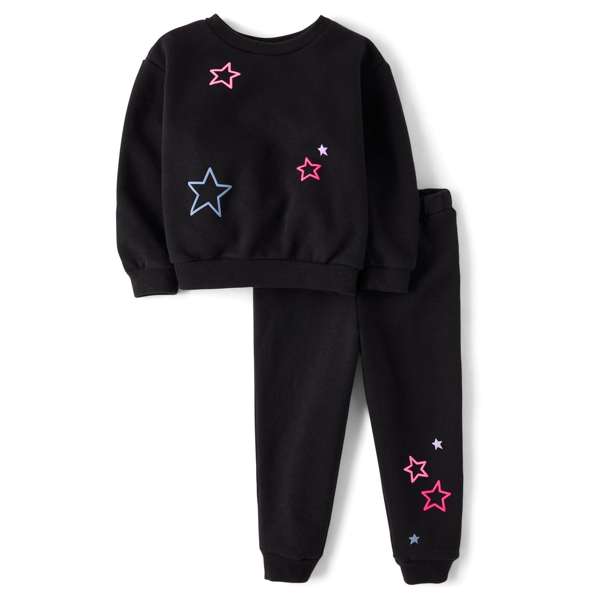 The Children's Place | Conjunto 2 Piezas Sudadera y Jogger Negro Estrellas Niña