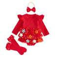 My First Christmas | Mameluco Tutú Estrellas Bebé Niña - Rojo