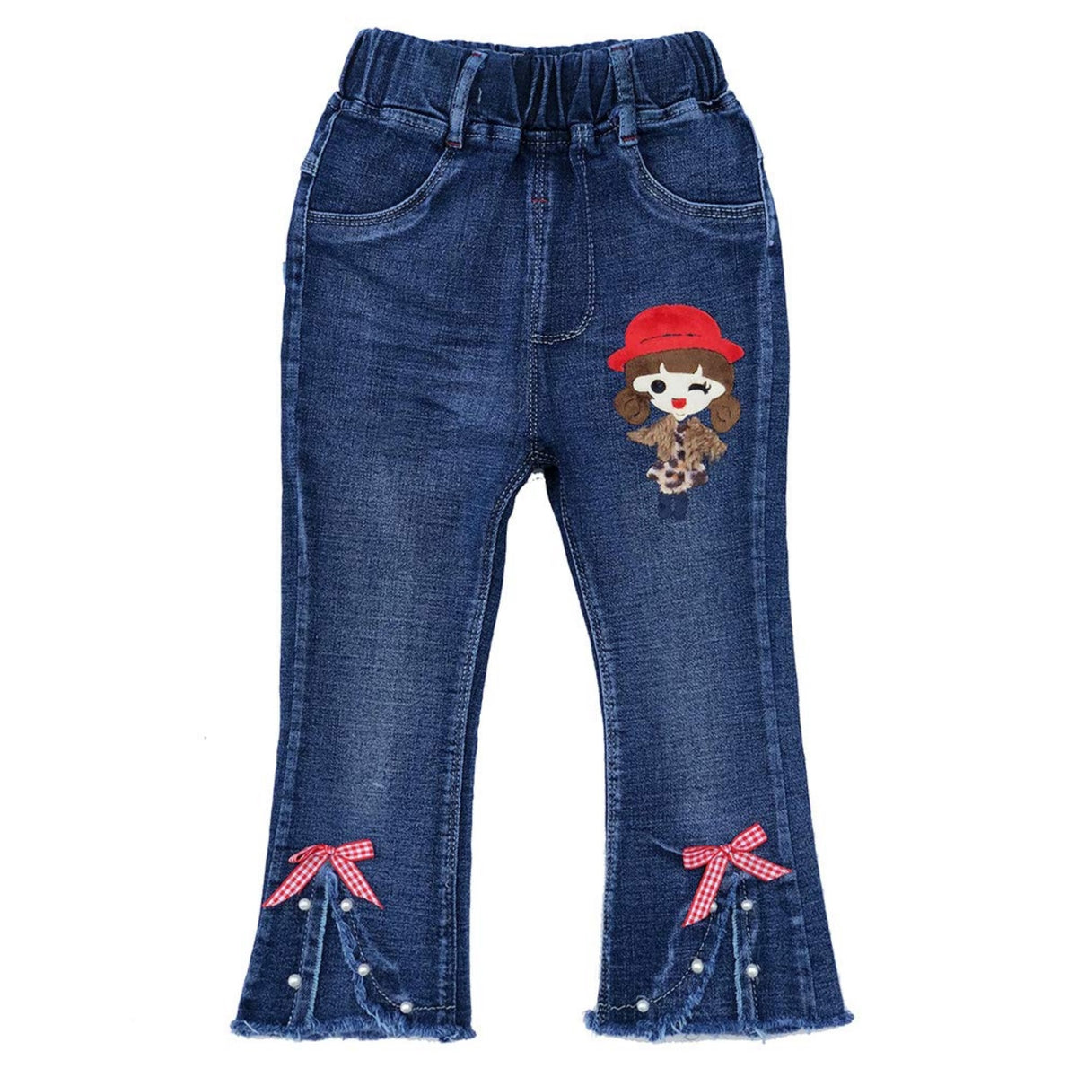 Jean Acampanado para Niña con Muñequita y Lazos  (3T - 7)