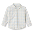 Amazon Essentials x Sofia Grainge Camisa Franela Niño | Cuadros Azul Cielo/Crema • Suave • 100% Algodón