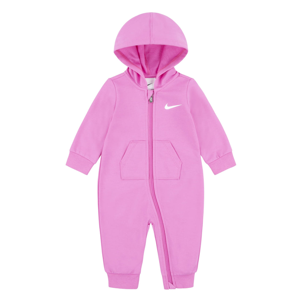 Mono con Capucha y Cremallera Nike Essentials | Rizo Francés | Rosa Fucsia | Bebé/Niña  (3M - 24M)
