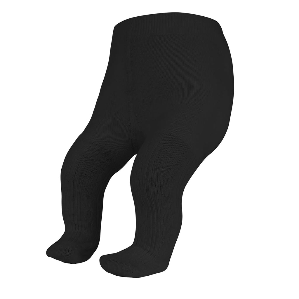 Malla Punto Trenzado Cable Knit American Trends | Sin Costura + Algodón Premium + Negro | Recién Nacida 0-12 Meses