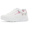 Skechers - Tenis Deportivos Uno Lite - Charming Lite con Detalle de Pulsera de Dijes para Niña (Blanco/Platead) (Talla 27 - 40)