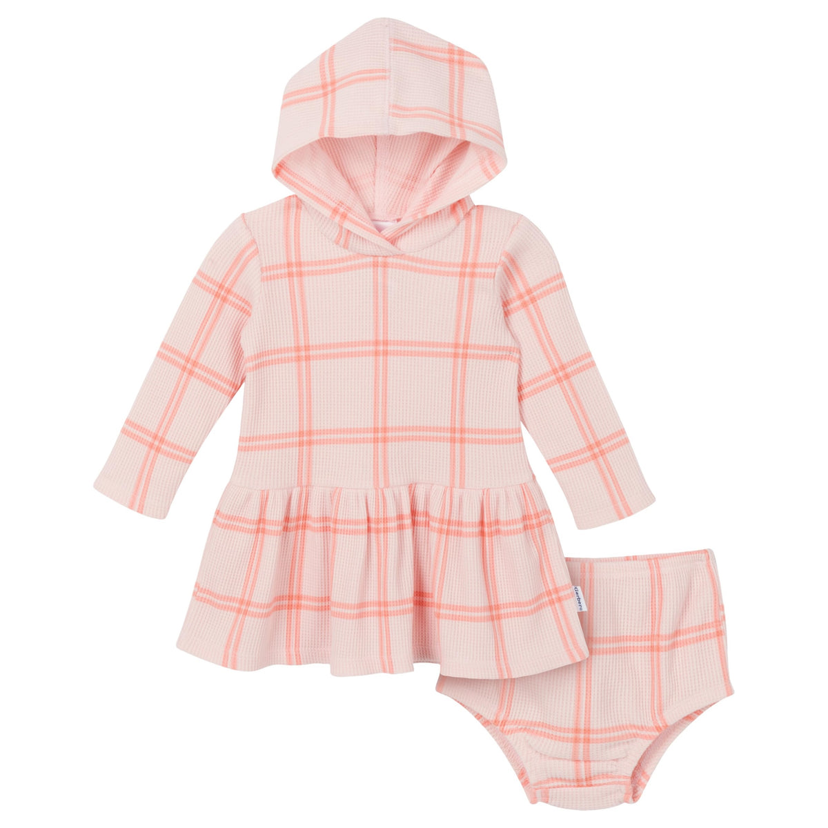 Gerber | Conjunto 2 Piezas Vestido Capucha Floral Azul Manga Larga y Cubre Pañal Bebé Niña