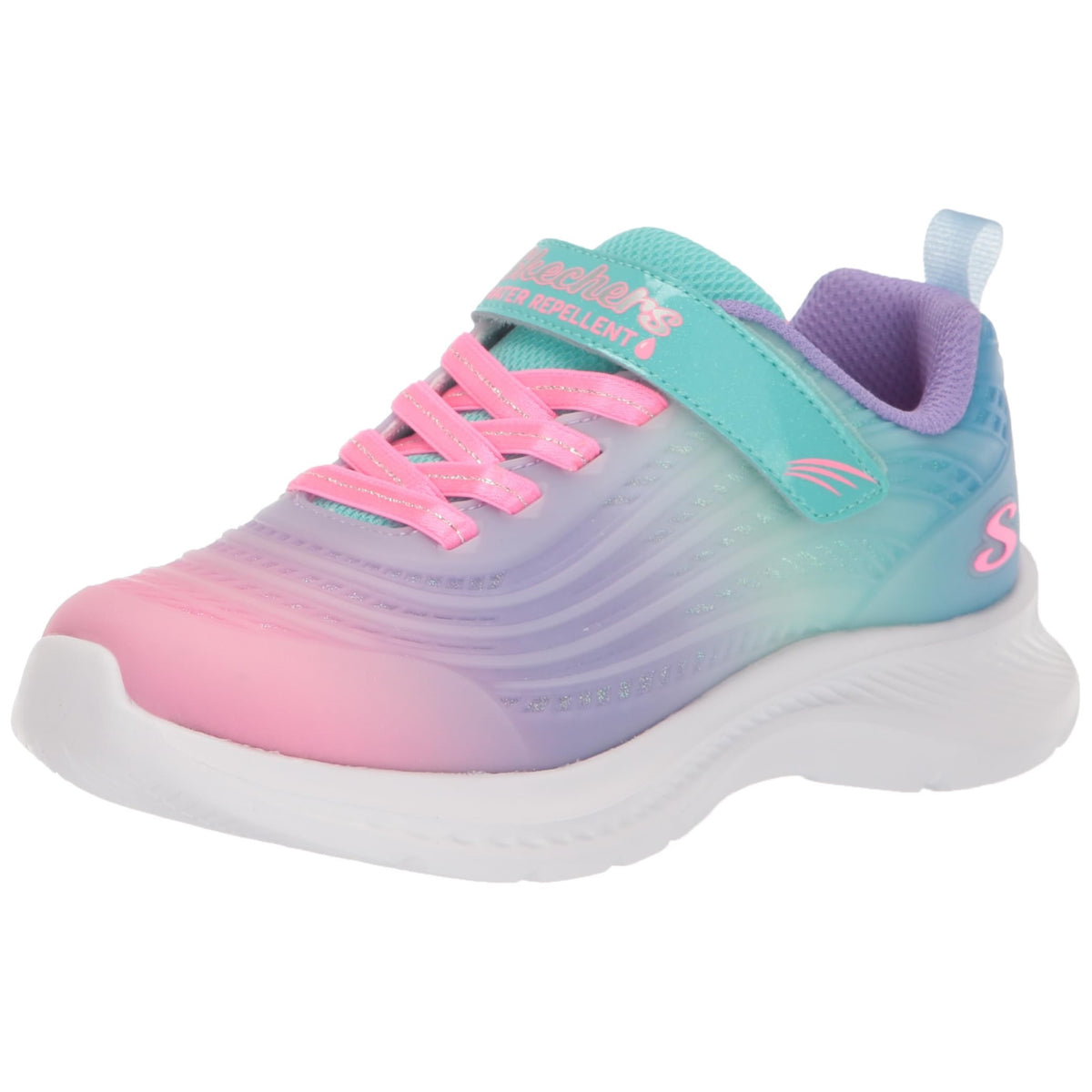Skechers - Tenis Deportivos Girls' Microspec Advance con Cierre Adaptable y Lavables para Niña (Multicolor Degradado) (Talla 27 - 36)